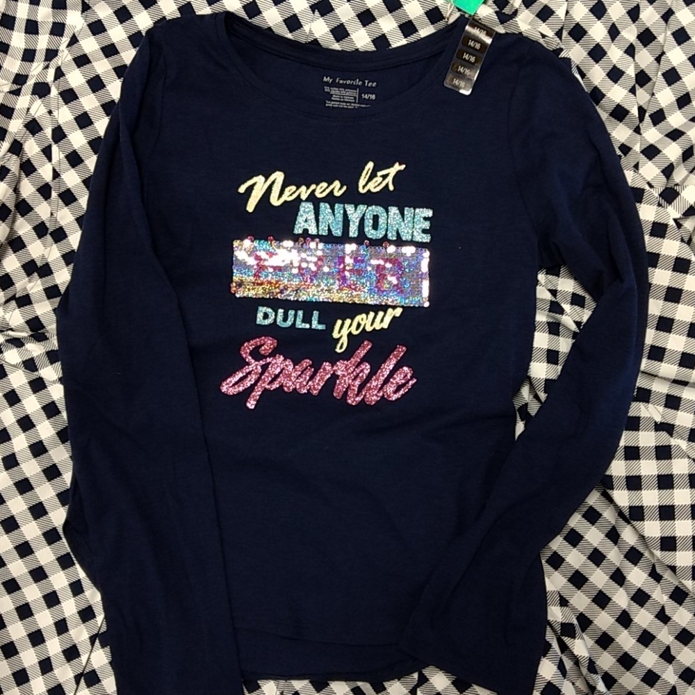 My Favorite Tee Girl's Reversible Sequin Top